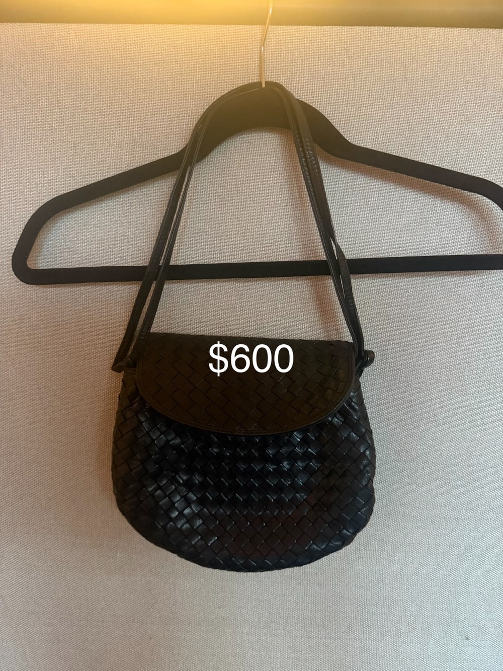 Bottega Veneta Black Intrecciato Woven Shoulder Bag